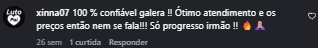 Feedback do cliente ximael7: 100% confiável, ótimo atendimento